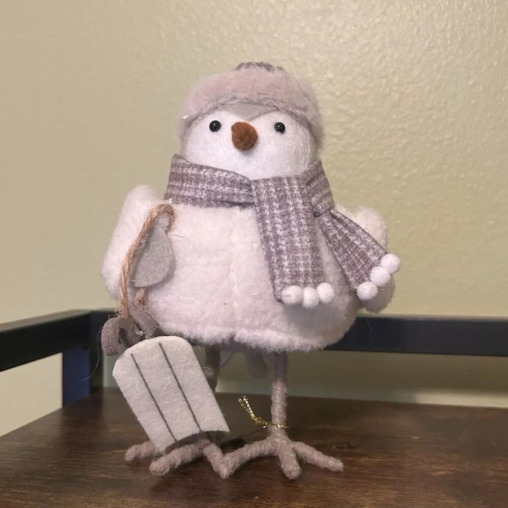 Target Wondershop 2025 Felt Owl Ornament w/ Sled Woodland Christmas Decor